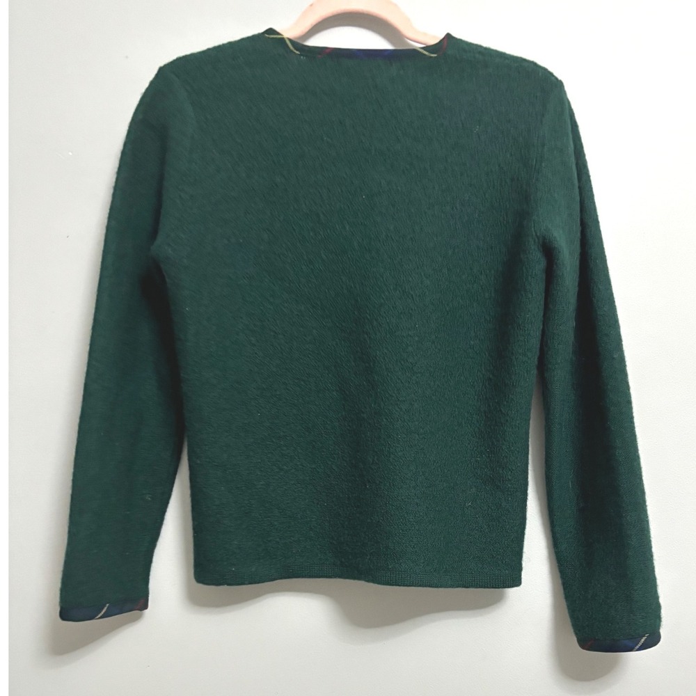 Pendleton Petite Green Virgin Wool Button Front Cardigan Sweater Women P - Picture 2 of 5